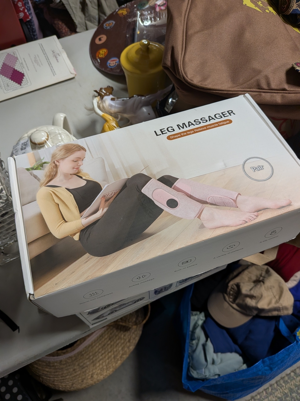 Leg Massager Pair in Gray — Relaxing Calf & Shin Compression Wraps